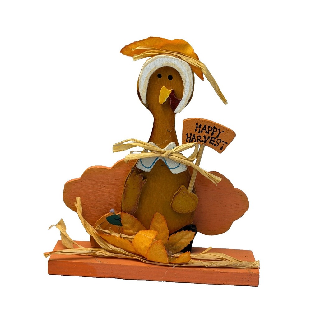 Thanksgiving Wooden Pilgrim TURKEY Table Holiday Decoration Vintage